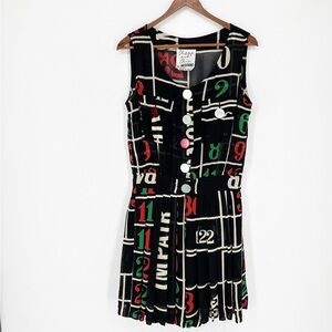 Vintage 90S Moschino Cheap and Chic Poker Casino Chips Buttons Dress Skort